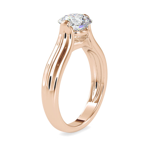 Luxe Majesty Round Shape Brilliant Cut Diamond Idiosyncratic Prong Set Solitaire Ring