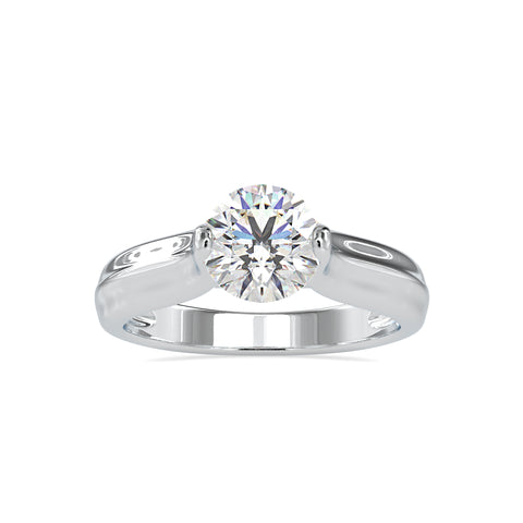 Luxe Majesty Round Shape Brilliant Cut Diamond Idiosyncratic Prong Set Solitaire Ring