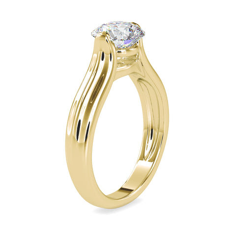 Luxe Majesty Round Shape Brilliant Cut Diamond Idiosyncratic Prong Set Solitaire Ring