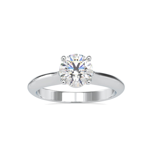 Opulent Essence Round Shape Brilliant Cut Diamond Queen Cap Type Prong Set Solitaire Ring