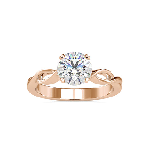 Royal Radiance Round Shape Brilliant Cut Diamond Twisted Solitaire Ring