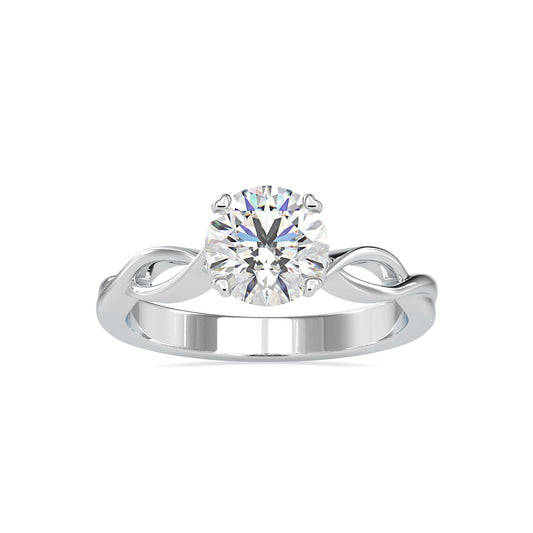 Royal Radiance Round Shape Brilliant Cut Diamond Twisted Solitaire Ring