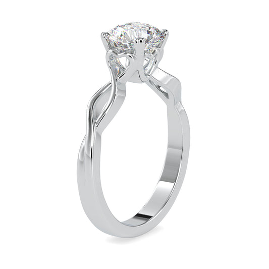 Royal Radiance Round Shape Brilliant Cut Diamond Twisted Solitaire Ring