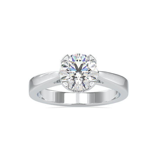 Majestic Sparkle Round Shape Brilliant Cut Diamond Four Prong Set Solitaire Ring