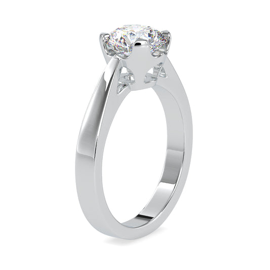 Majestic Sparkle Round Shape Brilliant Cut Diamond Four Prong Set Solitaire Ring