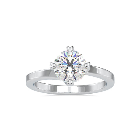 Regal Sparkle Round Shape Brilliant Cut Diamond Fancy Prong Set Solitaire Ring