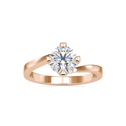 Majestic Radiance Round Shape Brilliant Cut Diamond Solitaire Promise Ring