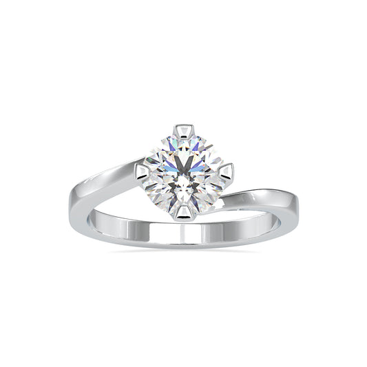 Majestic Radiance Round Shape Brilliant Cut Diamond Solitaire Promise Ring