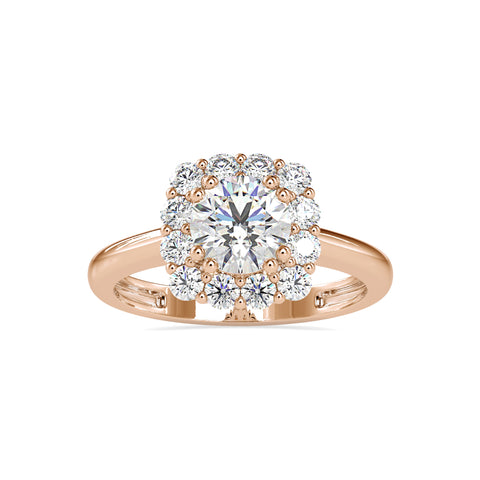 Timeless Sparkle Round Shape Diamond Halo Type Cluster Graceful Ring