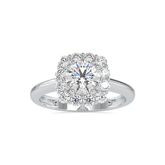 Timeless Sparkle Round Shape Diamond Halo Type Cluster Graceful Ring