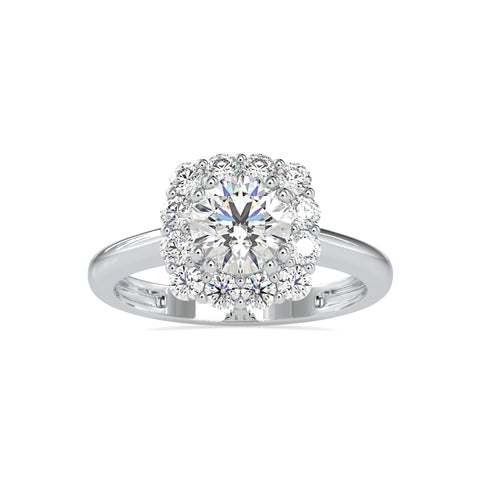 Timeless Sparkle Round Shape Diamond Halo Type Cluster Graceful Ring