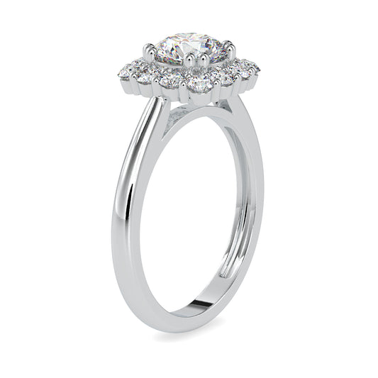 Timeless Sparkle Round Shape Diamond Halo Type Cluster Graceful Ring