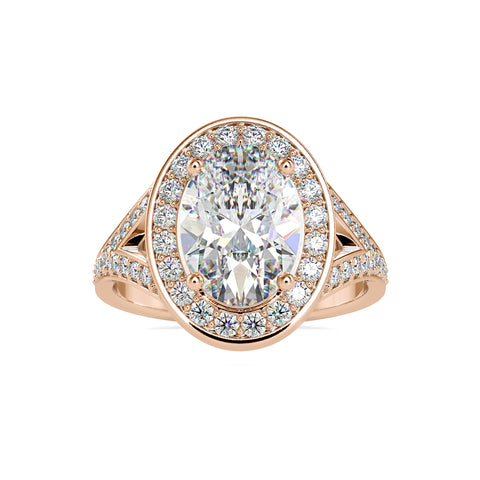 Brilliance Oval Shape Diamond With Round Stone Magnificent Halo Ring