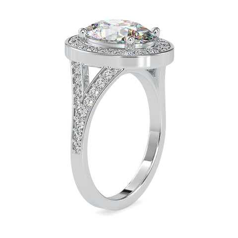 Brilliance Oval Shape Diamond With Round Stone Magnificent Halo Ring