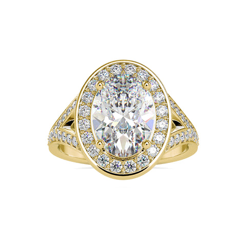 Brilliance Oval Shape Diamond With Round Stone Magnificent Halo Ring