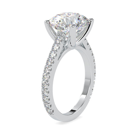 Forever Glamour Round Shape Brilliant Cut Diamond Cathedral Setting Solitaire Ring