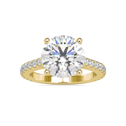 Forever Glamour Round Shape Brilliant Cut Diamond Cathedral Setting Solitaire Ring