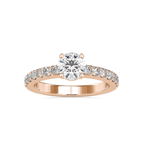 Opulent Grace Round Shape Brilliant Cut Diamond With Channel Set Solitaire Ring