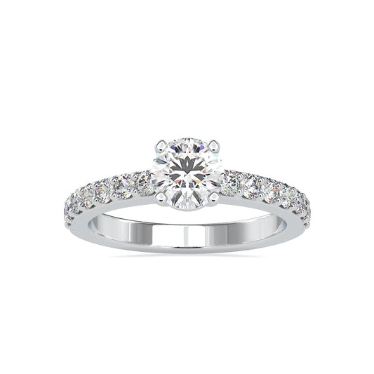 Opulent Grace Round Shape Brilliant Cut Diamond With Channel Set Solitaire Ring