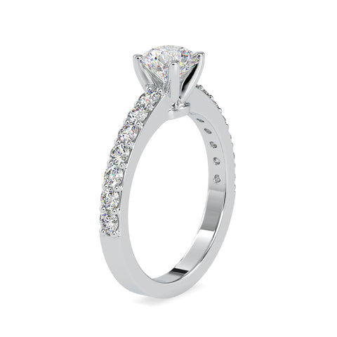 Opulent Grace Round Shape Brilliant Cut Diamond With Channel Set Solitaire Ring