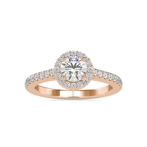 Royal Bliss Round Shape Brilliant Cut Diamond Knockout Halo Ring