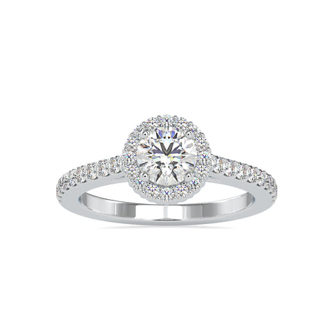 Royal Bliss Round Shape Brilliant Cut Diamond Knockout Halo Ring