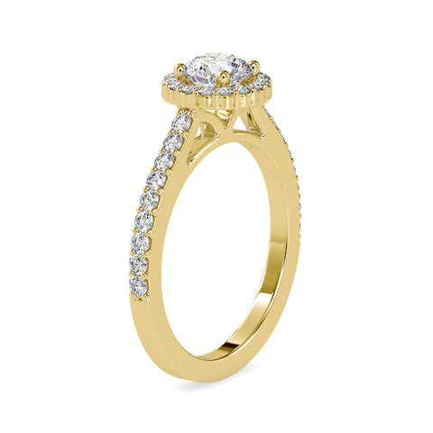 Royal Bliss Round Shape Brilliant Cut Diamond Knockout Halo Ring