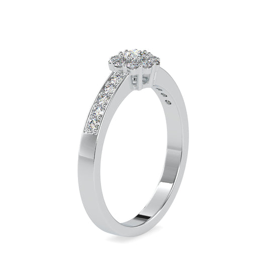 Elysian Round Shape Brilliant Cut Diamond Cluster Set Side Multi Stone Channel Set Ring