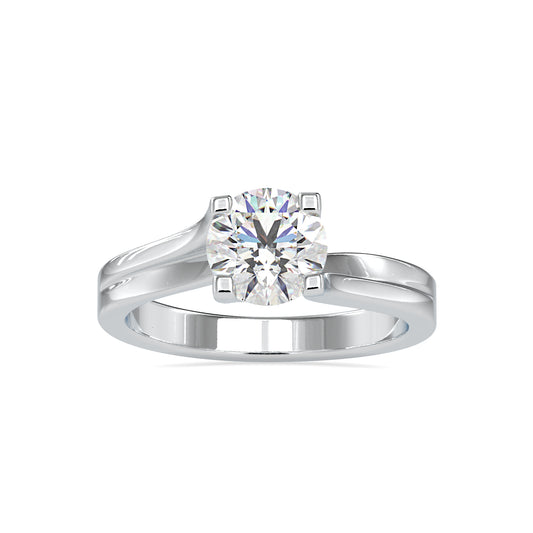 Opulence Round Shape Brilliant Cut Diamond Cross Prong Set Artistic Solitaire Ring