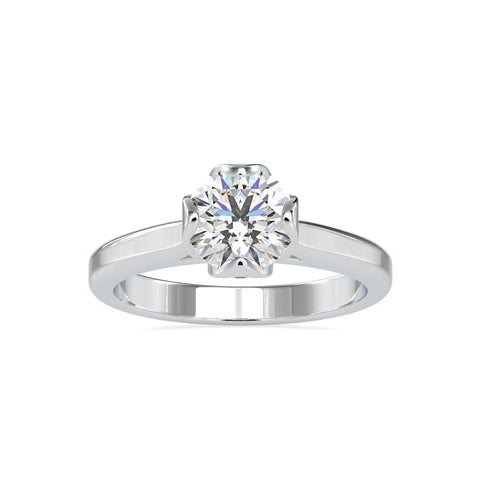 Opulent Elegance Round Shape Brilliant Cut Diamond Classic Prong Set Solitaire Ring