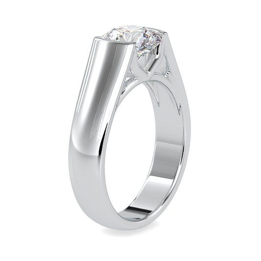 Regal Radiance Round Shape Brilliant Cut Diamond Semi Bezel Alluring Solitaire Ring