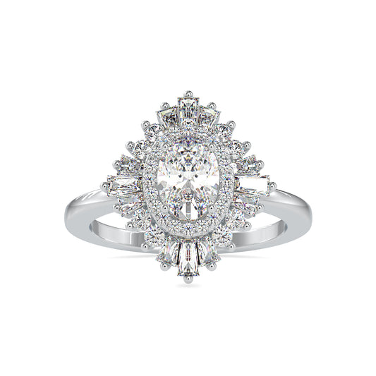 Royal Bliss Oval Shape Brilliant Cut Diamond Glamorous Double Halo Ring