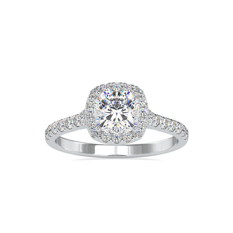 Royal Radiance Cushion Shape Brilliant Cut Diamond Shank Channel Set Halo Ring