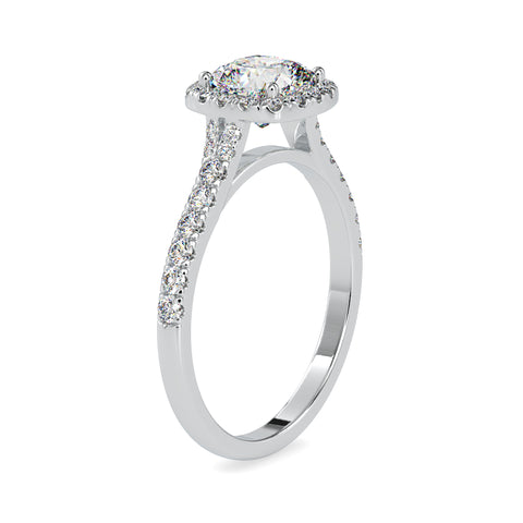 Royal Radiance Cushion Shape Brilliant Cut Diamond Shank Channel Set Halo Ring