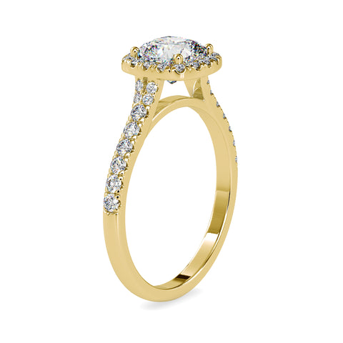 Royal Radiance Cushion Shape Brilliant Cut Diamond Shank Channel Set Halo Ring