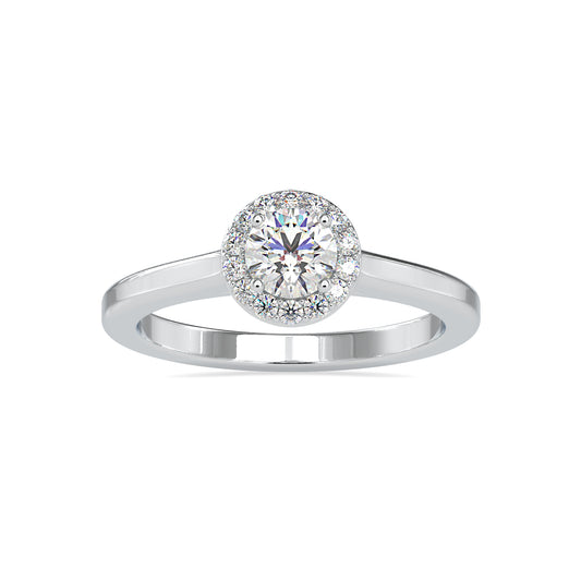 Enchanting Round Shape Brilliant Cut Diamond Charming Halo Ring