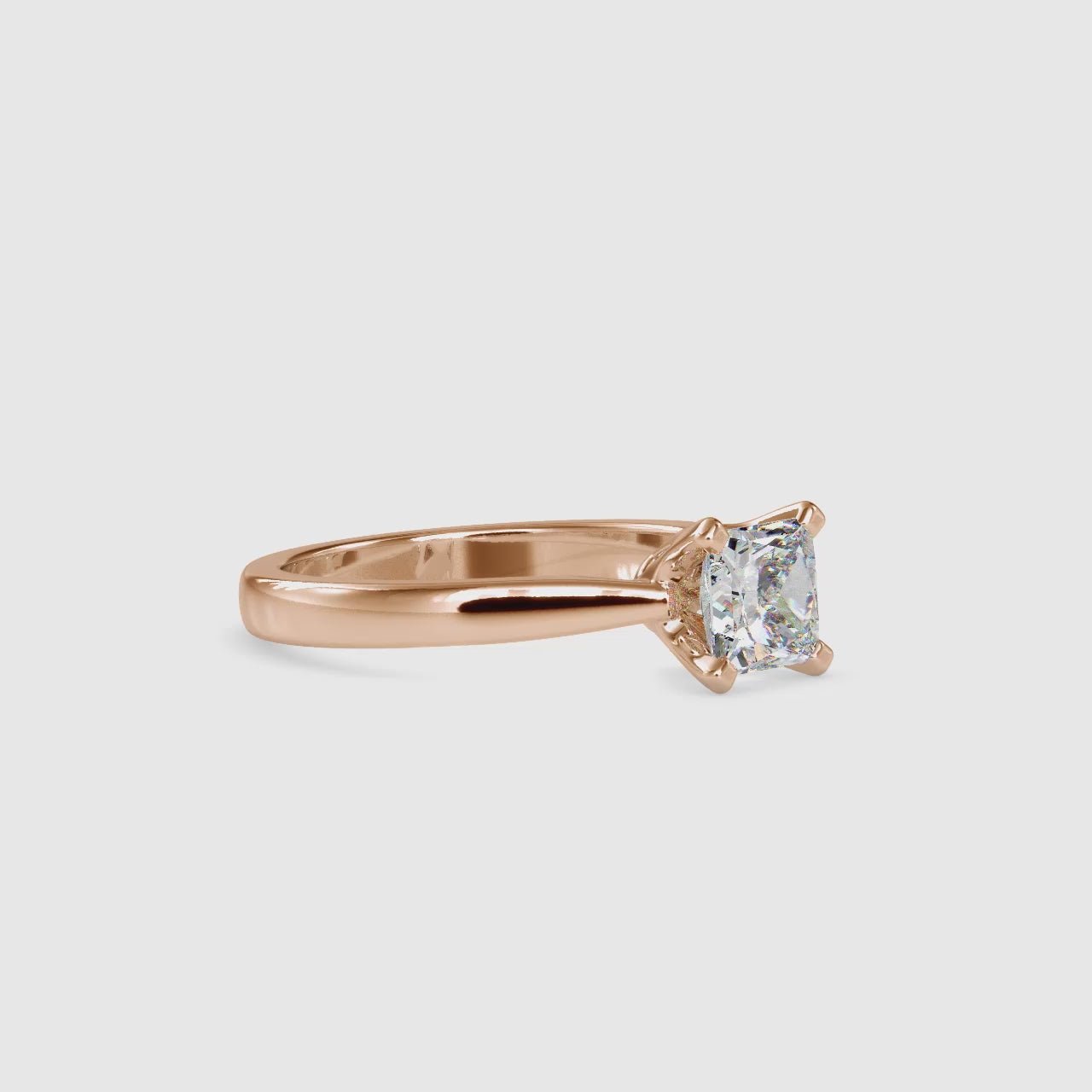 Pure Brilliance Princess Shape Diamond Elegant Solitaire Ring