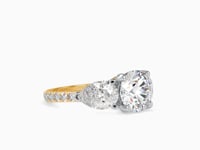 Eternal Brilliance Centre Stone Round Shape With Side Stone Pear Shape Diamond Channel Set Ring