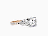 Eternal Brilliance Centre Stone Round Shape With Side Stone Pear Shape Diamond Channel Set Ring