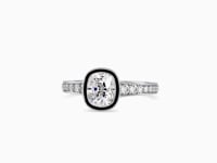 Timeless Love Bezel Set Cushion Shape Diamond Channel Setting Ring