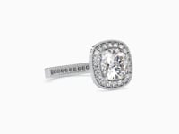 Timeless Elegance Cushion Diamond Channel Set Princess Diamond Beautiful Halo Ring