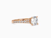 Regal Radiance Round Shape Diamond One Line Stone Cathedral Set Solitaire Ring