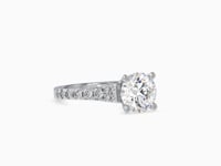 Regal Radiance Round Shape Diamond One Line Stone Cathedral Set Solitaire Ring