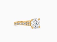 Regal Radiance Round Shape Diamond One Line Stone Cathedral Set Solitaire Ring