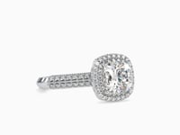 Royal Grace Cushion Shape Diamond Magnificent Double Halo Ring