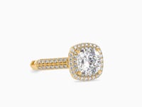 Royal Grace Cushion Shape Diamond Magnificent Double Halo Ring