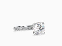 Luxe Majesty Round Shape Diamond Wide Multi Stone Prong Set Solitaire Ring