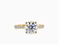 Luxe Majesty Round Shape Diamond Wide Multi Stone Prong Set Solitaire Ring