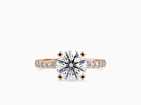 Luxe Majesty Round Shape Diamond Wide Multi Stone Prong Set Solitaire Ring