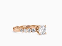 Exquisite Aura Round Shape Brilliant Cut Diamond Wide Multi Stone Prong Set Solitaire Ring